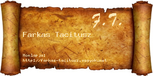 Farkas Tacitusz névjegykártya